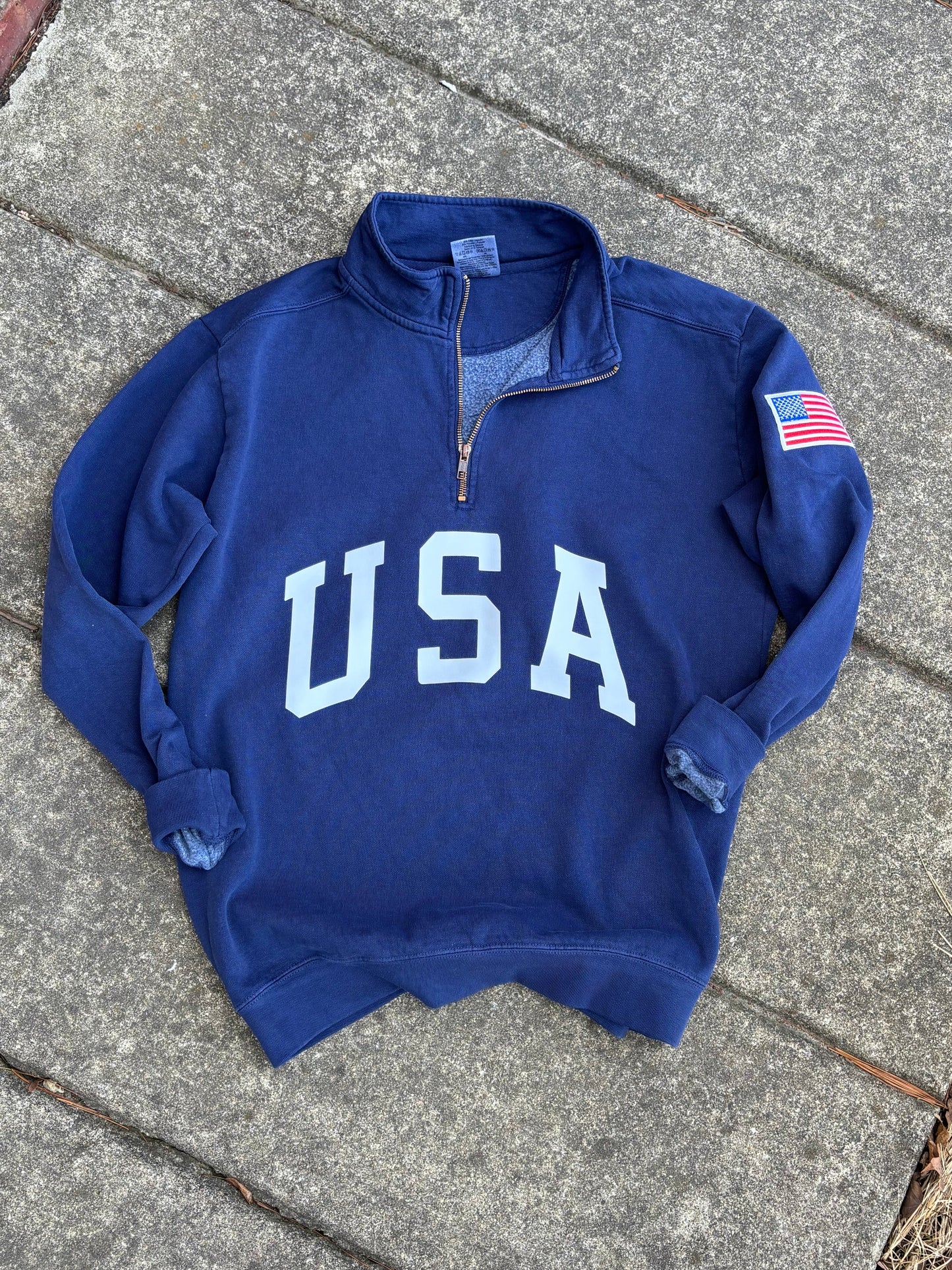 Retro USA Navy 1/4 Zip