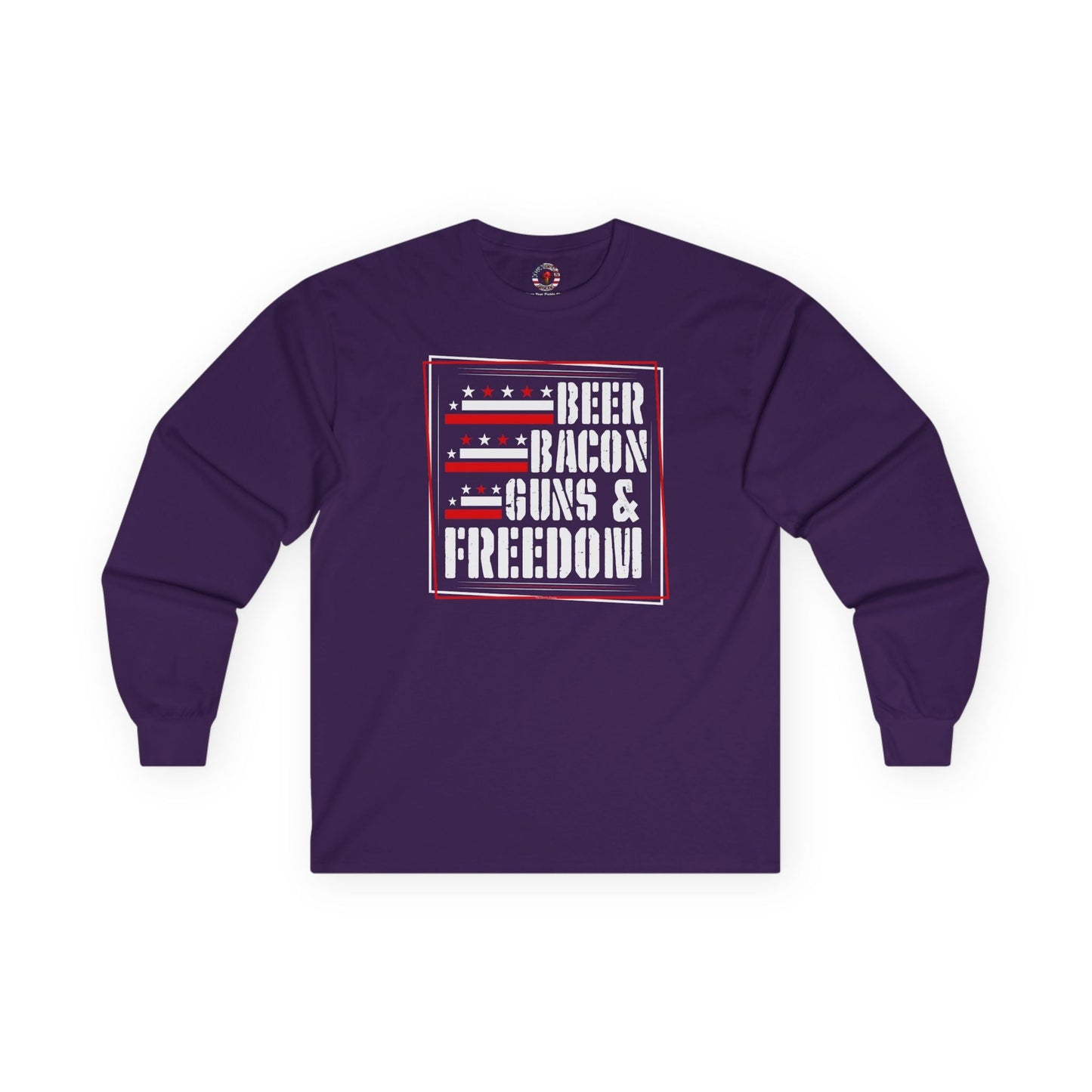 Beer Bacon Guns and Freedom Long Sleeve Tee