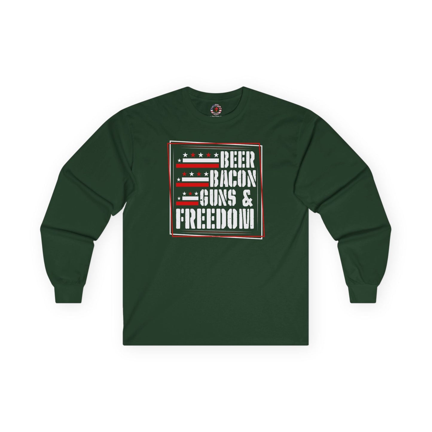 Beer Bacon Guns and Freedom Long Sleeve Tee