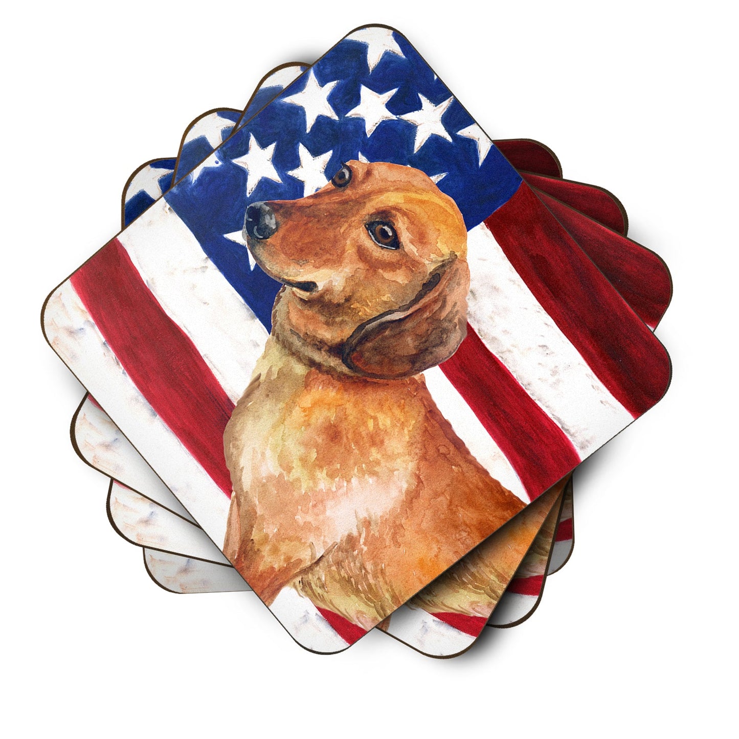 Dachshund Patriotic Foam Coaster  BB9652FC