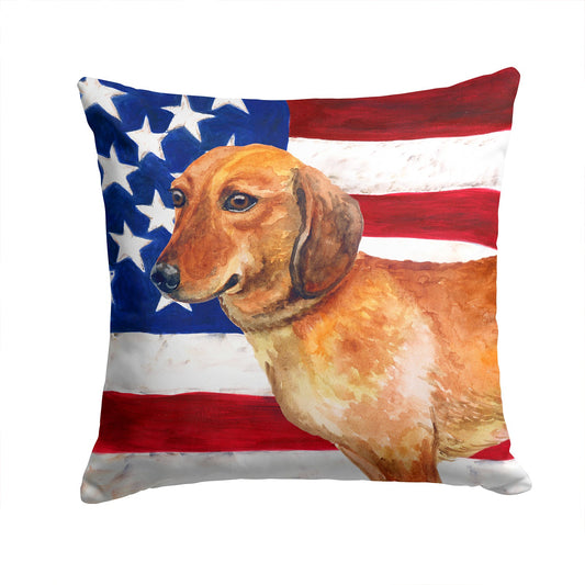 Dachshund Patriotic Throw Pillow - 14x14 Decorative Pillow – Art for Your Home & Patio BB9652PW1414