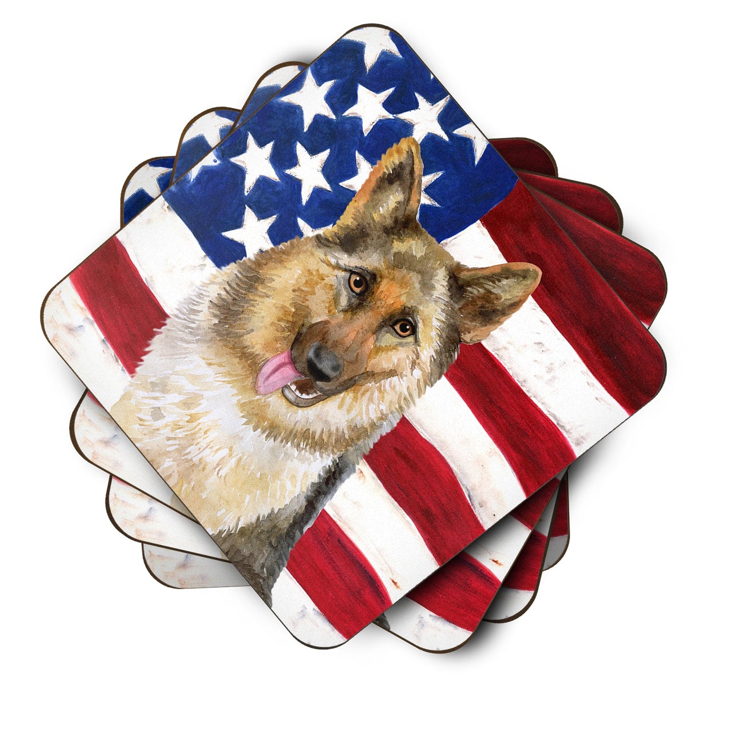 German Shepherd Patriotic Foam Coaster  BB9654FC
