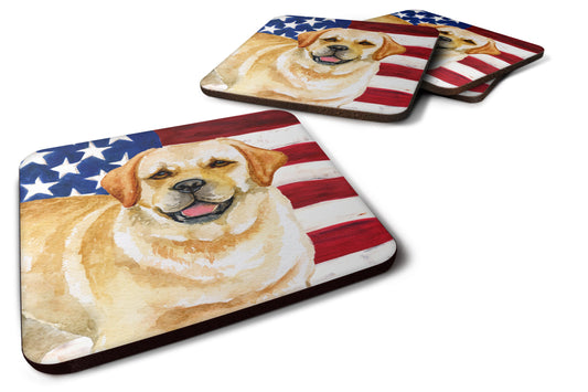 Golden Retriever Patriotic Foam Coaster  BB9664FC