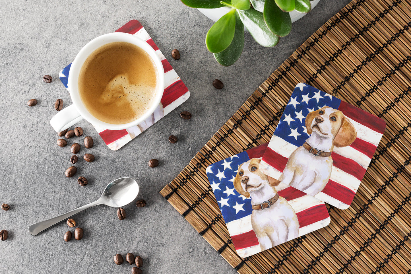 Beagle Patriotic Foam Coaster  BB9686FC