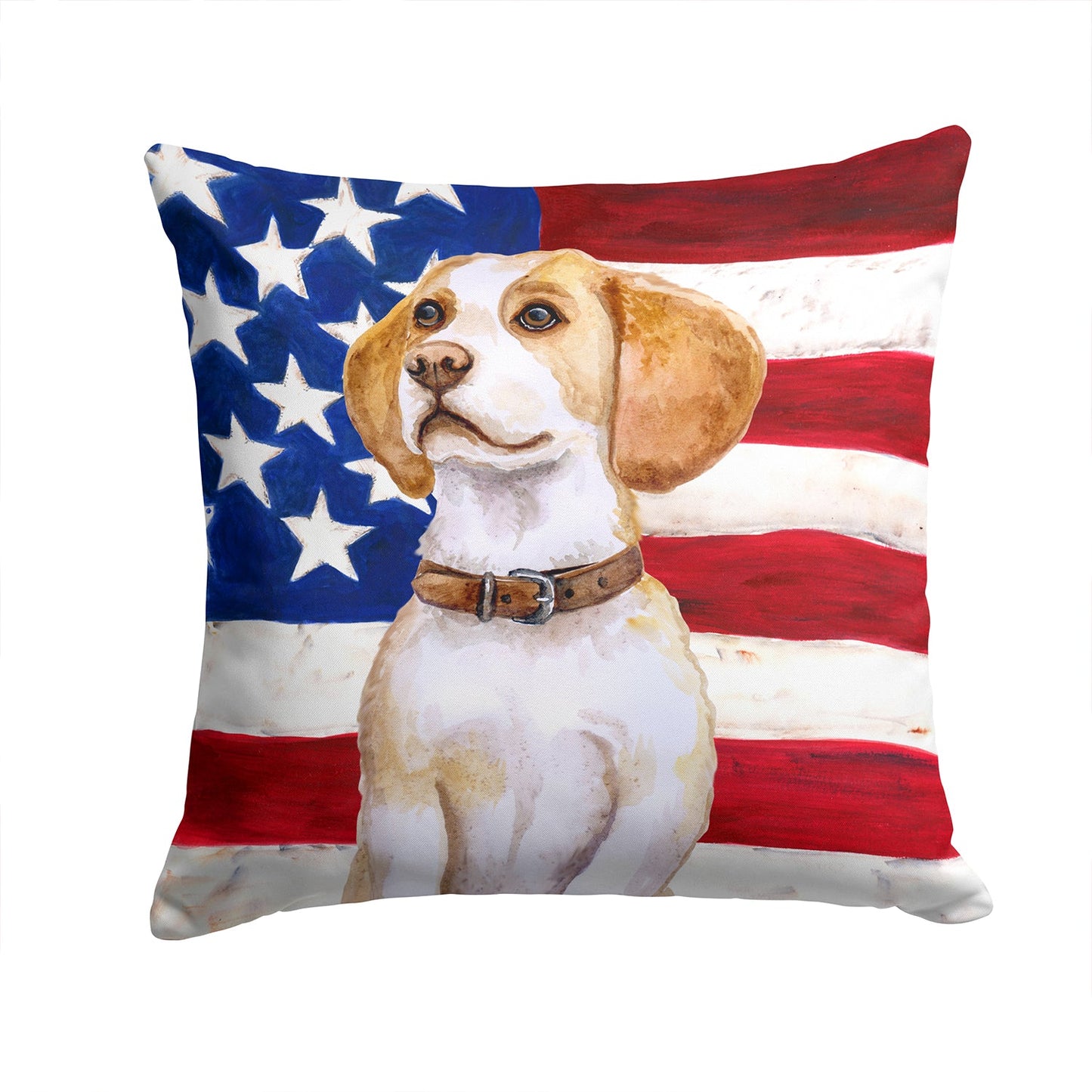 Beagle Patriotic Throw Pillow - 14x14 Decorative Pillow – Art for Your Home & Patio BB9686PW1414