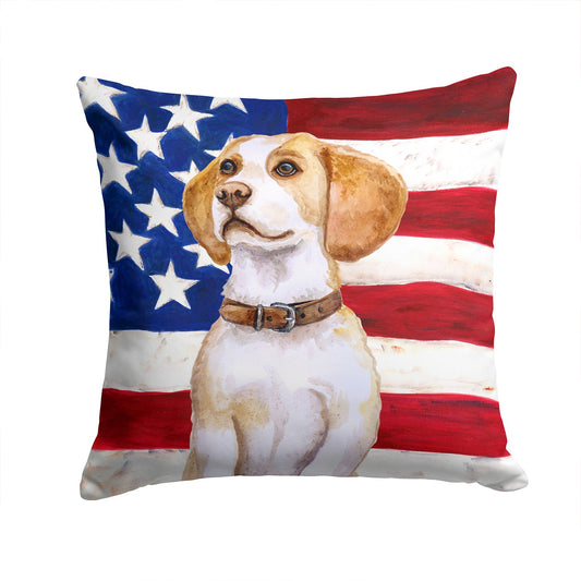 Beagle Patriotic Throw Pillow - 14x14 Decorative Pillow – Art for Your Home & Patio BB9686PW1414