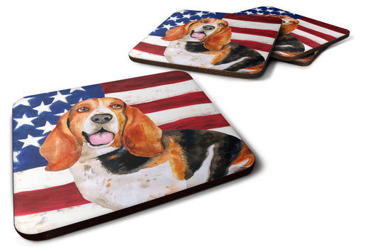 Basset Hound Patriotic Foam Coaster  BB9704FC