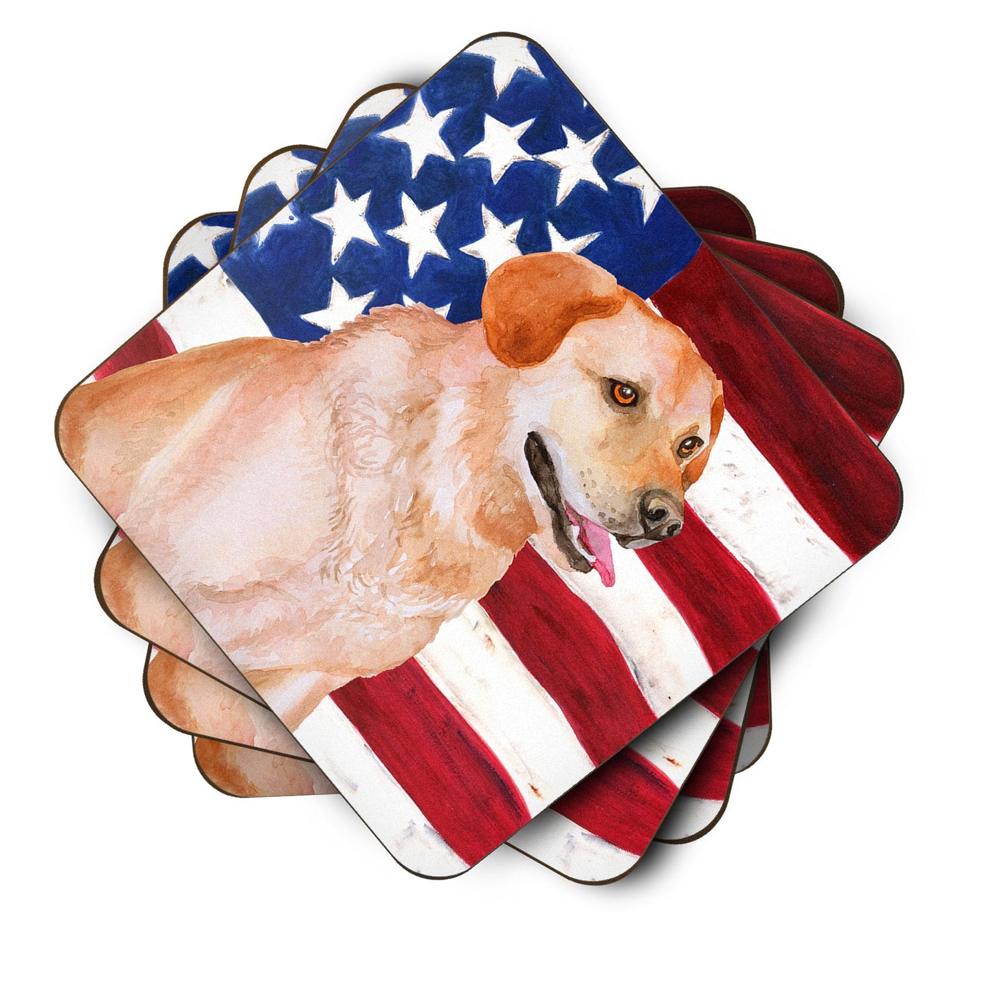 Labrador Retriever Patriotic Foam Coaster  BB9714FC