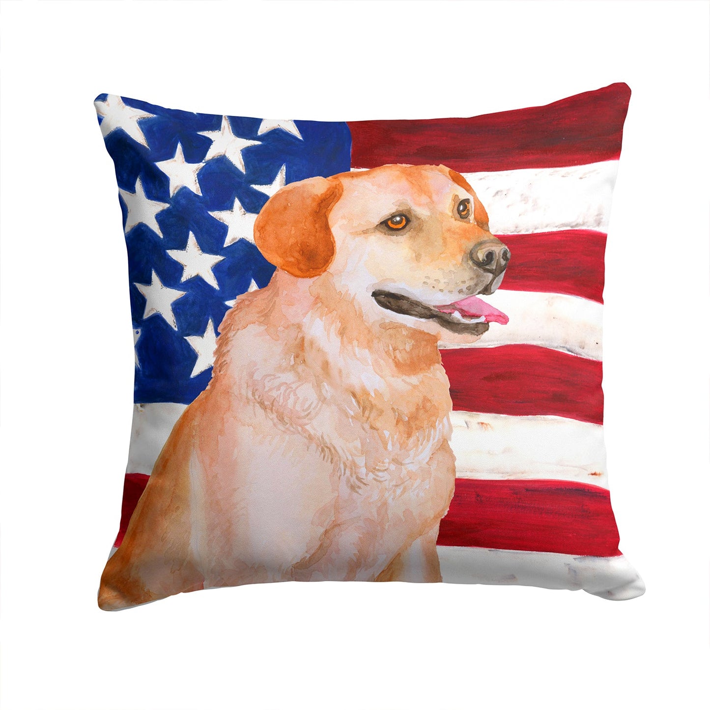 Labrador Retriever Patriotic Throw Pillow - 14x14 Decorative Pillow – Art for Your Home & Patio