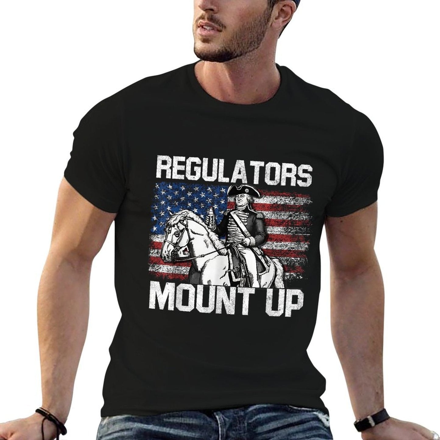 Regulators Mount Up 4th of July Independent Day Funny  Cotton T-Shirt