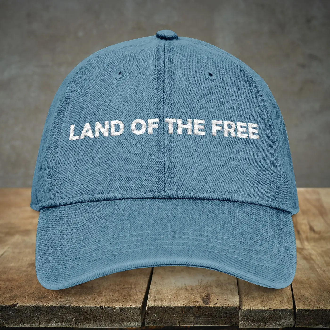 Vintage Denim Hat - Embroidered Land Patriotic - Dipaliz