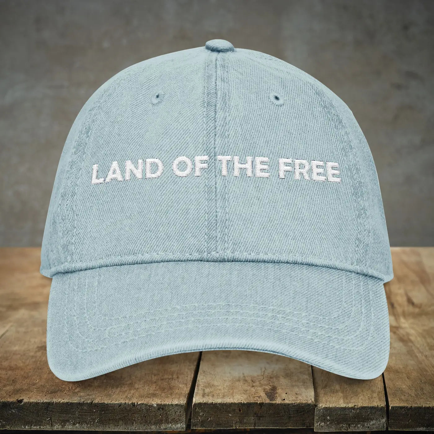 Vintage Denim Hat - Embroidered Land Patriotic - Dipaliz